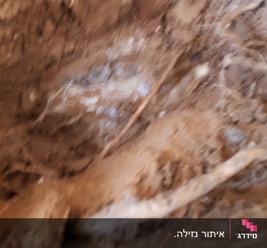 אדמה רטובה עם סימני נזילה